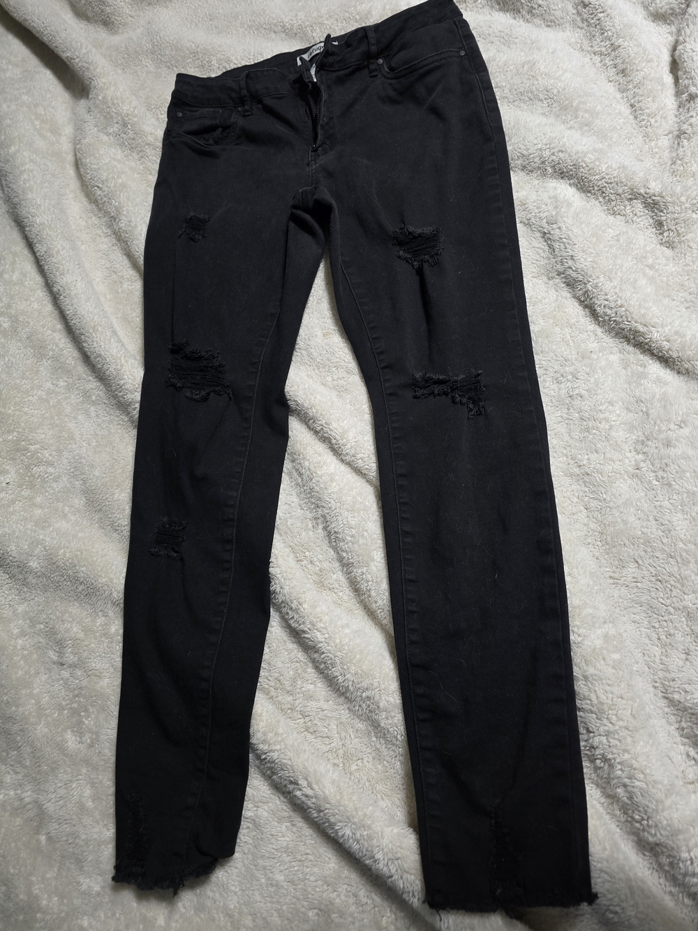 Refuge Black Distressed Jeans Size 10